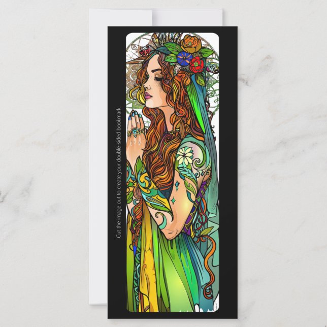 Crie Seu Próprio Cartão de Marcador Nouveau Green  (Frente)