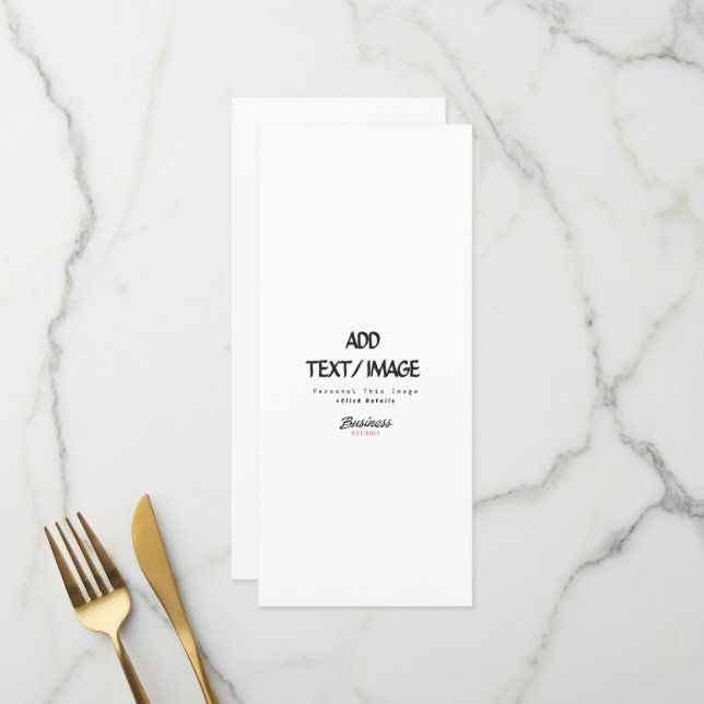 Crie Seu Próprio Cartão de Menu (Frente/Verso In Situ)
