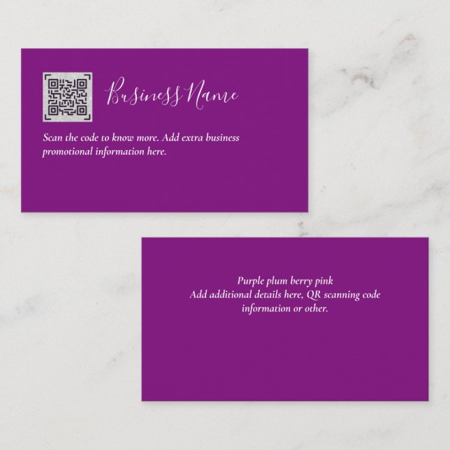 Crie seu próprio cartão de visita com código QR -  (Frente/Verso)