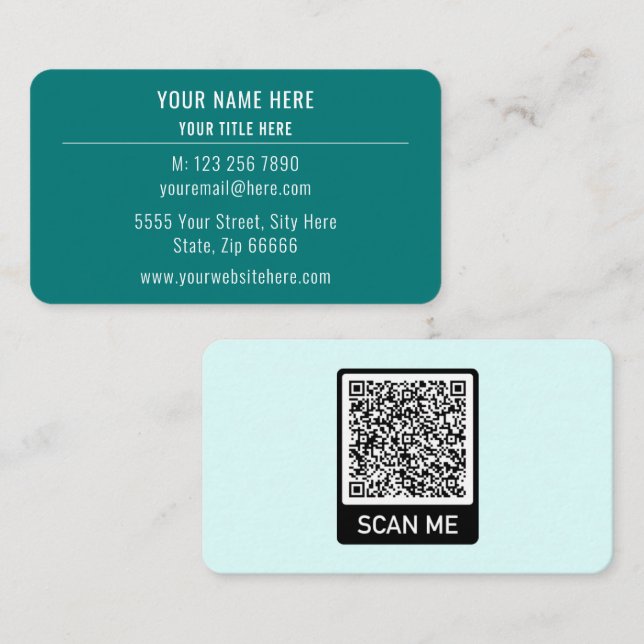 Crie Seu Próprio Cartão de Visita com Código QR Es (Frente/Verso)
