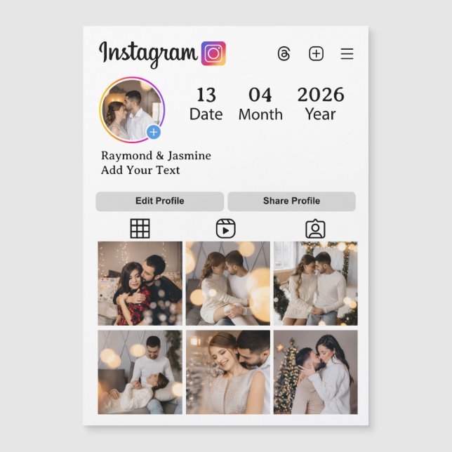 Crie seu próprio colagem de 7 fotos (Frente)
