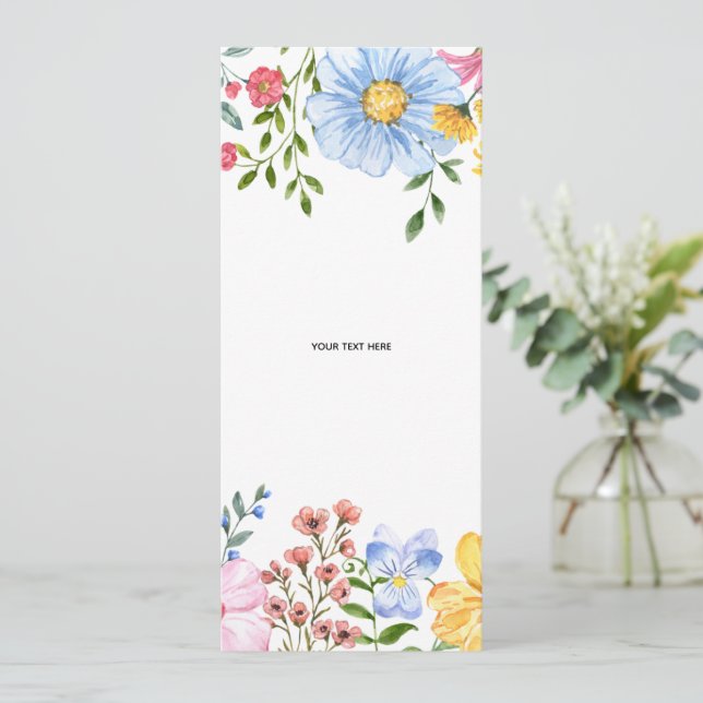 Crie Seu Próprio Convite Floral (Em pé/Frente)