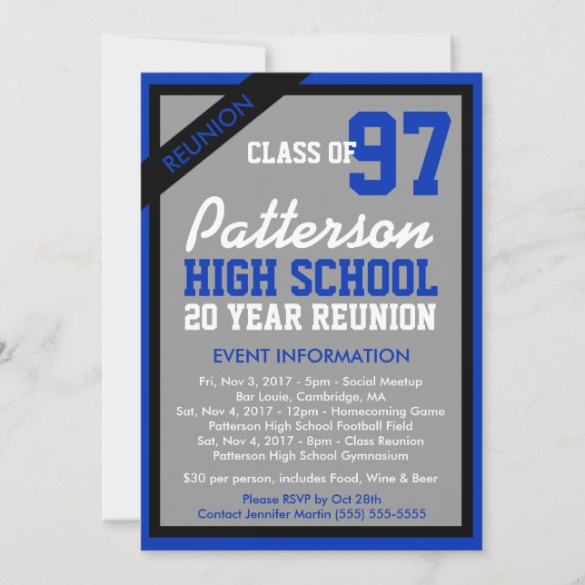 Crie seu próprio convite para Reunião de Classe (Frente)