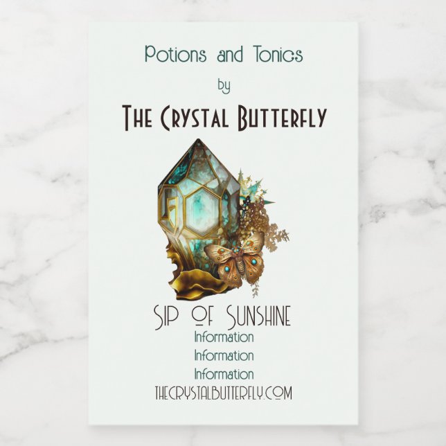 Crie Seu Próprio Cristal De Borboleta Steampunk (Rótulo Único)