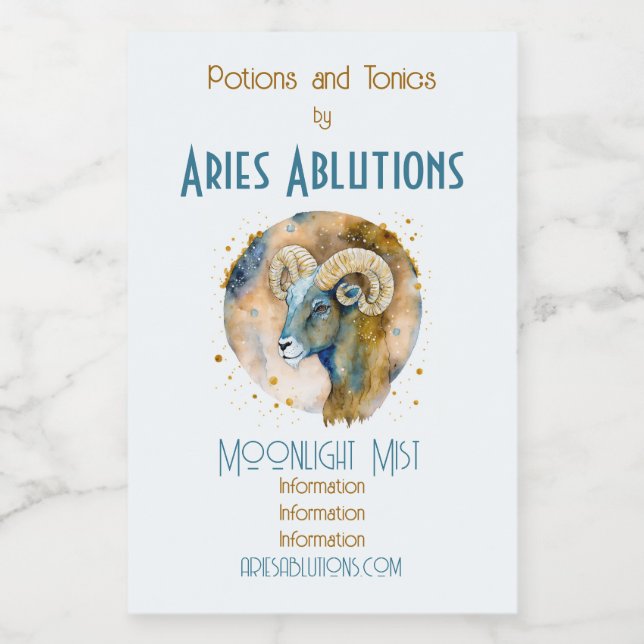 Crie seu próprio Dourado e azul Mystical Aries Zod (Rótulo Único)