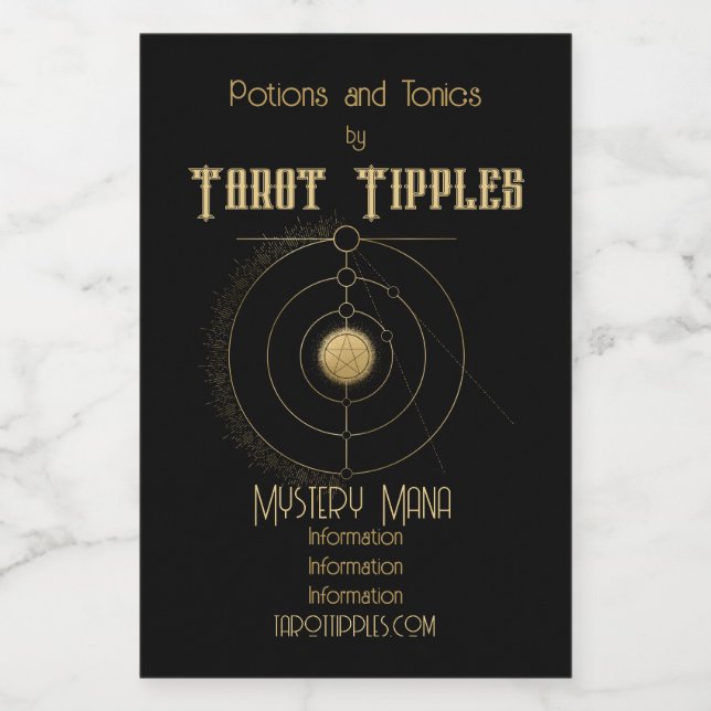 Crie seu próprio Dourado Pentágono arcana Tarot (Rótulo Único)