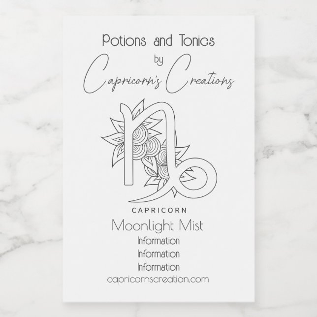 Crie seu próprio e elegante capitão preto e branco (Rótulo Único)