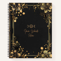 Crie seu próprio Frangipani dourado floral preto