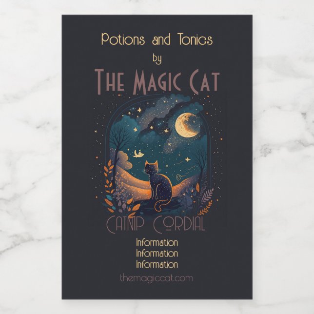 Crie Seu Próprio Gato Místico Cênico Preto (Rótulo Único)