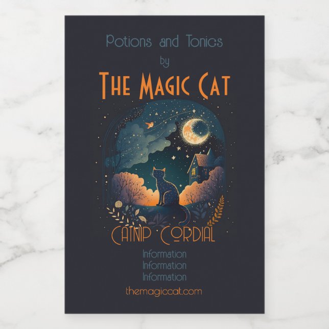 Crie seu próprio gato preto místico da meia-noite (Rótulo Único)