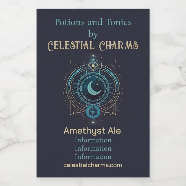 Crie seu próprio Lunar Geométrico Celestial (Rótulo Único)