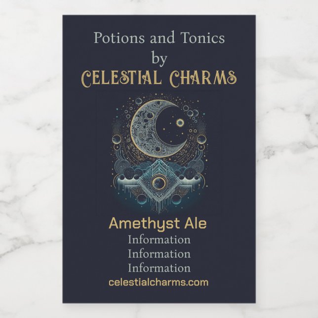 Crie seu próprio Lunar Geométrico Celestial (Rótulo Único)