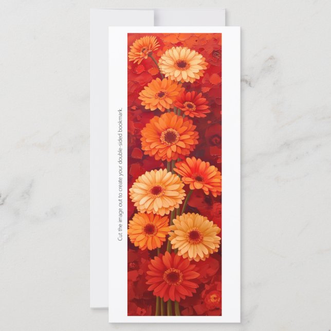 Crie seu próprio marcador Orange Gerberas pintado (Frente)