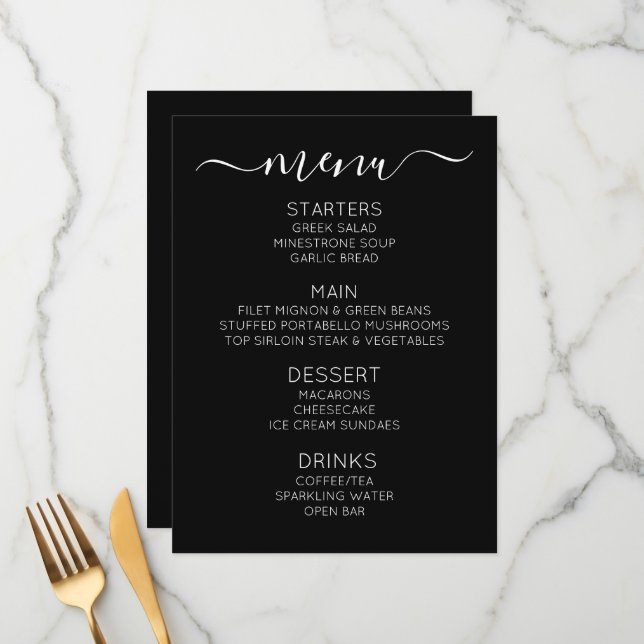 Crie seu próprio menu de evento personalizado (Frente/Verso In Situ)