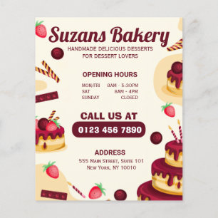 Crie seu próprio menu feito à mão com amor Bakery