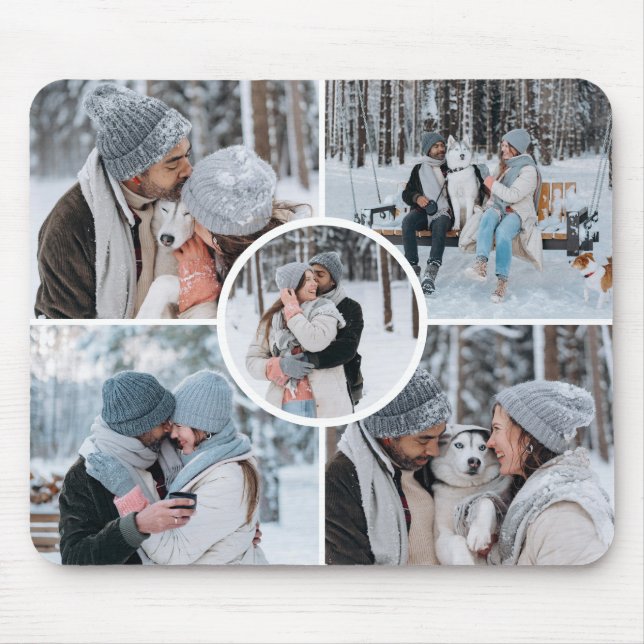 Crie Seu Próprio Mousepad de Colagem de 5 Fotos (Frente)
