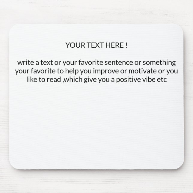 crie seu próprio mousepad de texto (Frente)