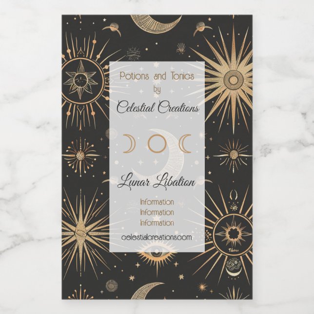 Crie seu próprio olho mágico preto e Dourado celes (Rótulo Único)