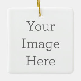 Crie Seu Próprio Ornamento Quadrado de Porcelana
