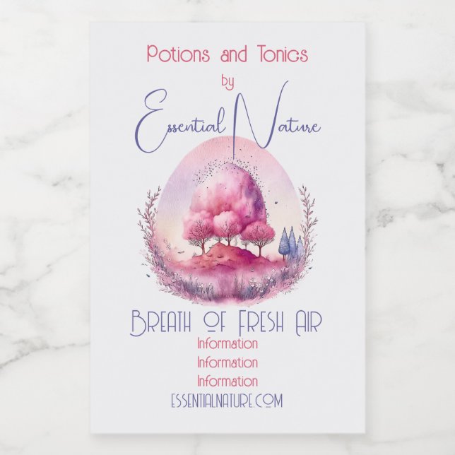 Crie seu próprio panorama em árvore rosa (Rótulo Único)