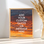 Crie seu próprio Poster de cotação motivacional<br><div class="desc">Crie a sua própria citação personalizada de arte poster. Personalize esta impressão poster com a sua citação motivacional que inclui a tipografia moderna minimalista e a paisagem do céu estrelado.</div>