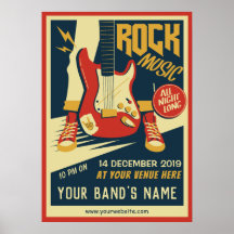 Crie seu próprio poster de música Retro Rock