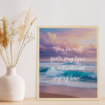 Crie seu próprio Poster de orçamento<br><div class="desc">Crie sua própria citação personalizada arte da parede poster. Apresenta uma tipografia de script minimalista na paisagem do oceano de praia do pôr do sol com ondas e céu</div>