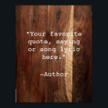 Crie seu próprio Poster de orçamento<br><div class="desc">Crie sua própria citação personalizada de arte poster. Possui tipografia minimalista de máquina de escrever e fundo de madeira.</div>