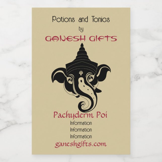 Crie seu próprio preto e Dourado Ganesh (Rótulo Único)