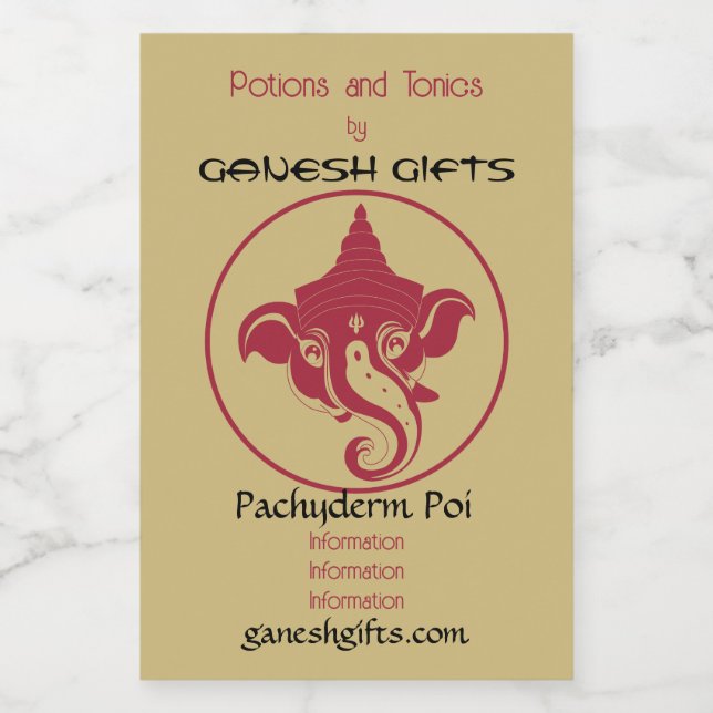 Crie seu próprio Red & Dourado Ganesh (Rótulo Único)