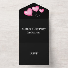 Crie seu próprio RSVP de Dia de as mães preto
