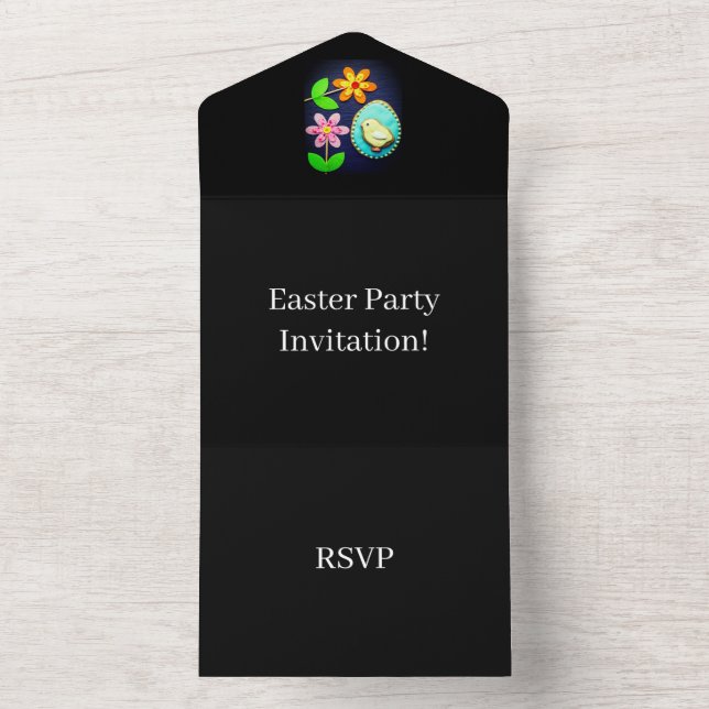 Crie seu próprio RSVP de Páscoa preto (Interno)