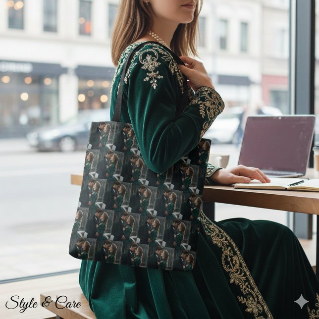 Crie seu próprio Saco de Tote de Padrão com Foto P (Create Your Own Pattern Tote Bag with Custom Photo)