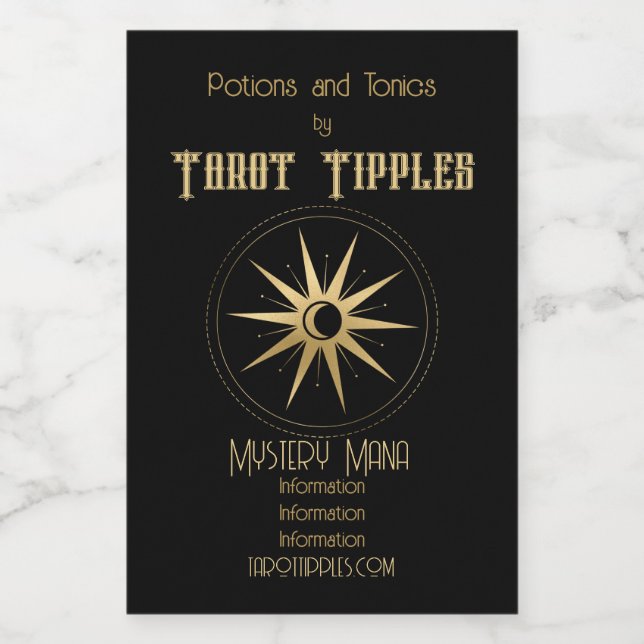 Crie seu próprio Tarot Dourado da Estrela da Arcan (Rótulo Único)