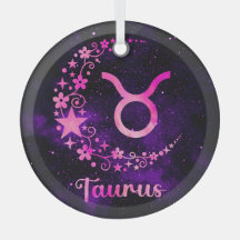 Crie Seu Próprio Taurus Celestial Roxo Zodiac