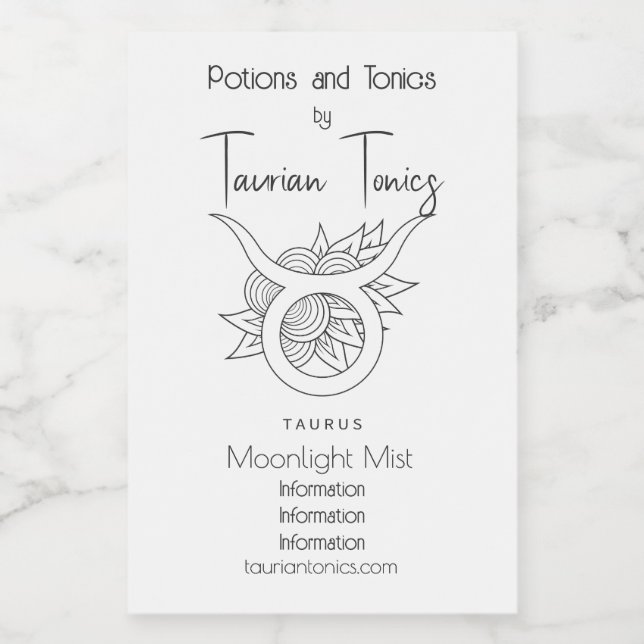 Crie seu próprio Touro Negro e Branco Elegante (Rótulo Único)