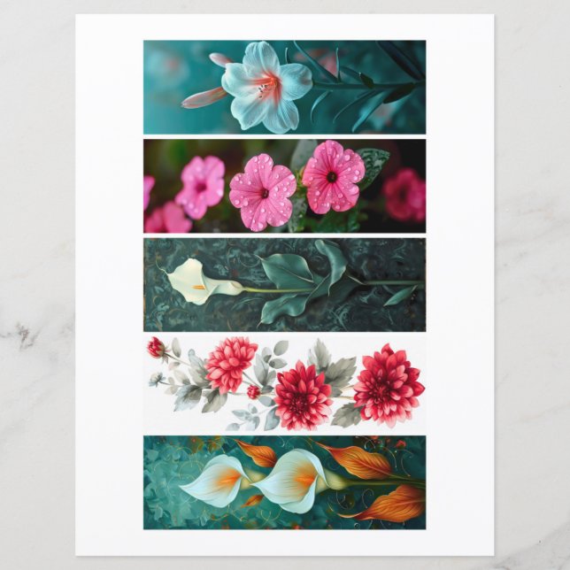 Crie Seus Próprios 5 Favoritos De Flores Romântica (Frente)