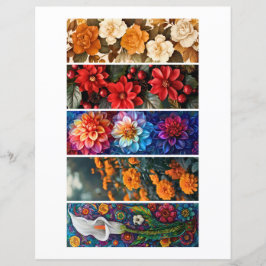 Crie seus próprios 5 Marcadores de Página Florais 