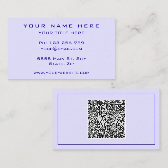 Crie Seus Próprios Cartões de Visita com Código QR (Frente/Verso)
