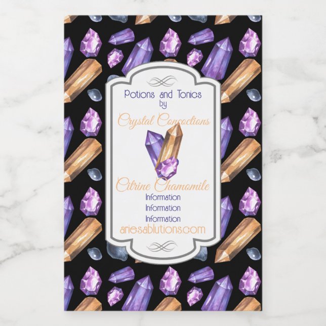 Crie seus próprios Cristais Roxos e Dourados (Rótulo Único)