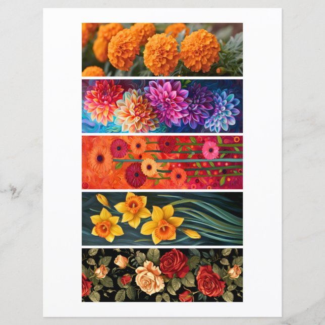 Crie seus próprios Marcadores de Página Florais Fe (Frente)