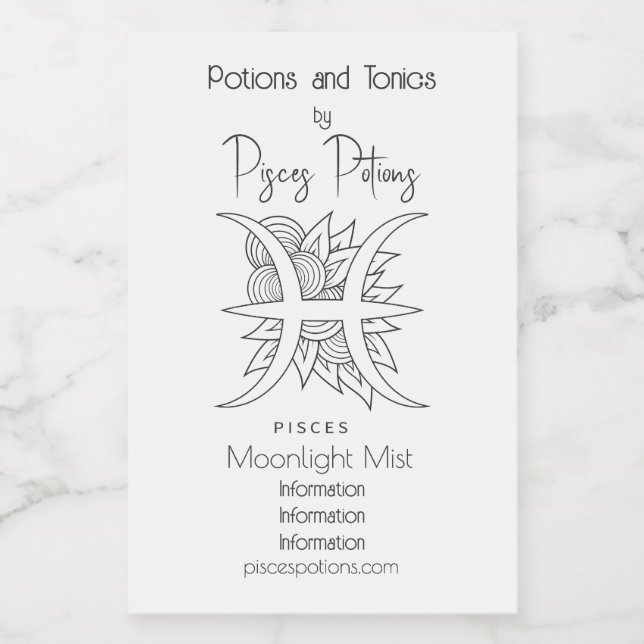 Crie seus próprios Peixes brancos e pretos elegant (Rótulo Único)