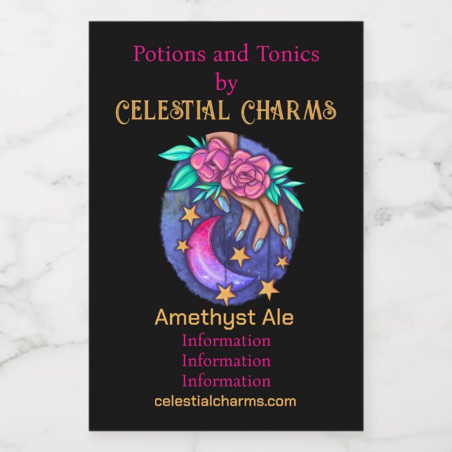 Crie Sua Lua, Estrelas, Mão Rosa (Rótulo Único)