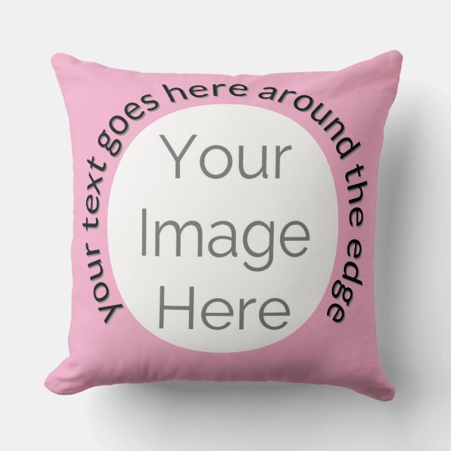 crie sua própria almofada cor-de-rosa com foto (Frente)