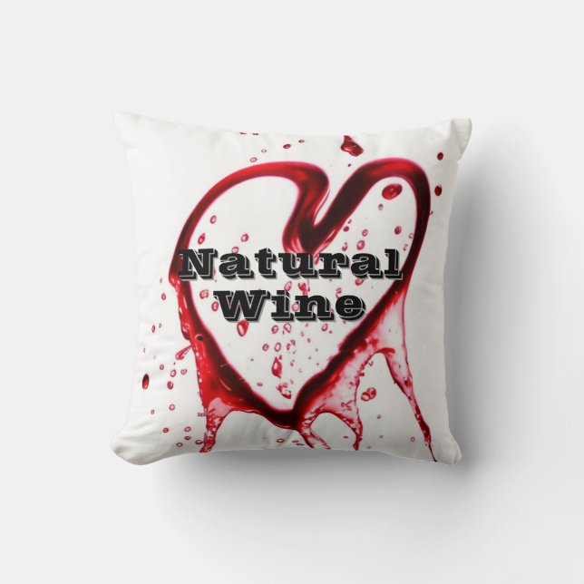 crie sua própria almofada de texto de vinho natura (Frente)