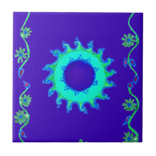 Crie sua própria Arte Floral Azul Iridescente