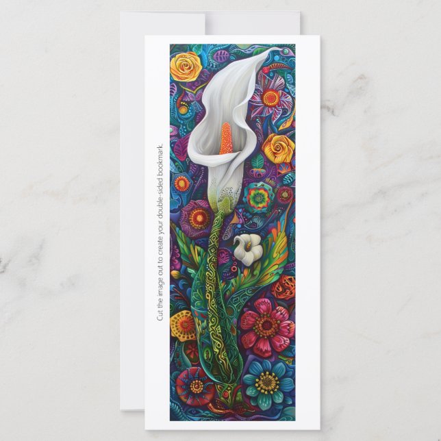 Crie Sua Própria Calla Lily Dot Art Bookmark (Frente)