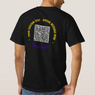 Crie sua própria camiseta de código QR com texto p