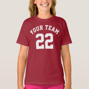 Crie sua própria camiseta esportiva com nome e núm
