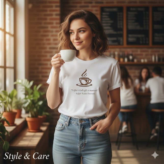Crie Sua Própria Camiseta Feminina Com Frase de Ca (Create Your Own Coffee Saying Women’s Shirt)